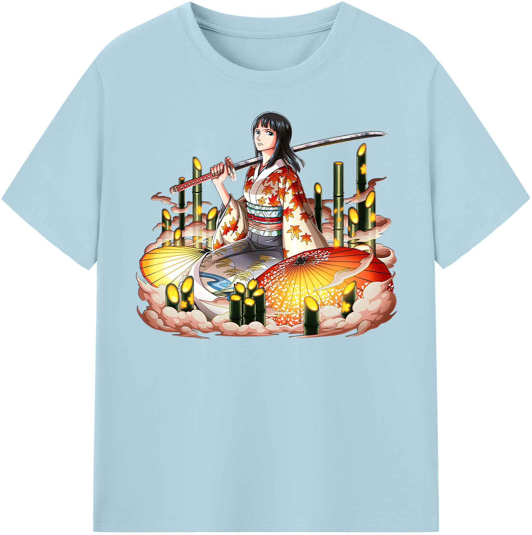 ワンピース ニコ・ロビン ONE PIECE Nico Robin 綿100％半袖Tシャツ（フロントプリント）